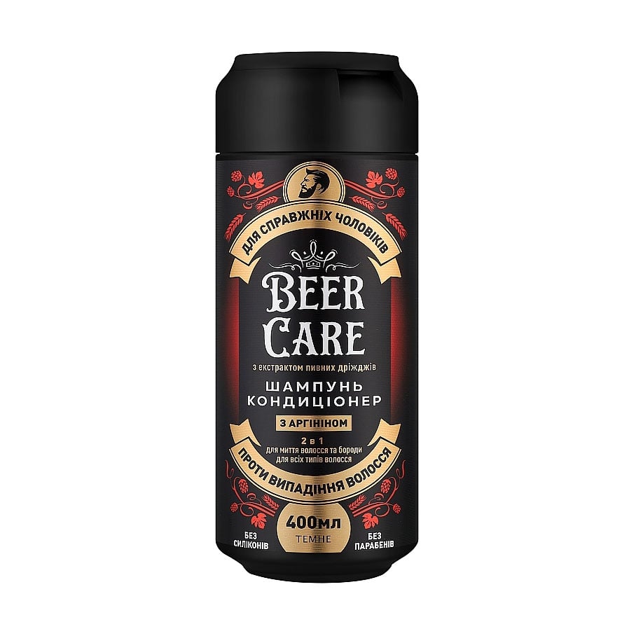 Чоловічий шампунь-кондиціонер 2 в 1 Beer Care проти випадіння волосся, з аргініном, 400 мл