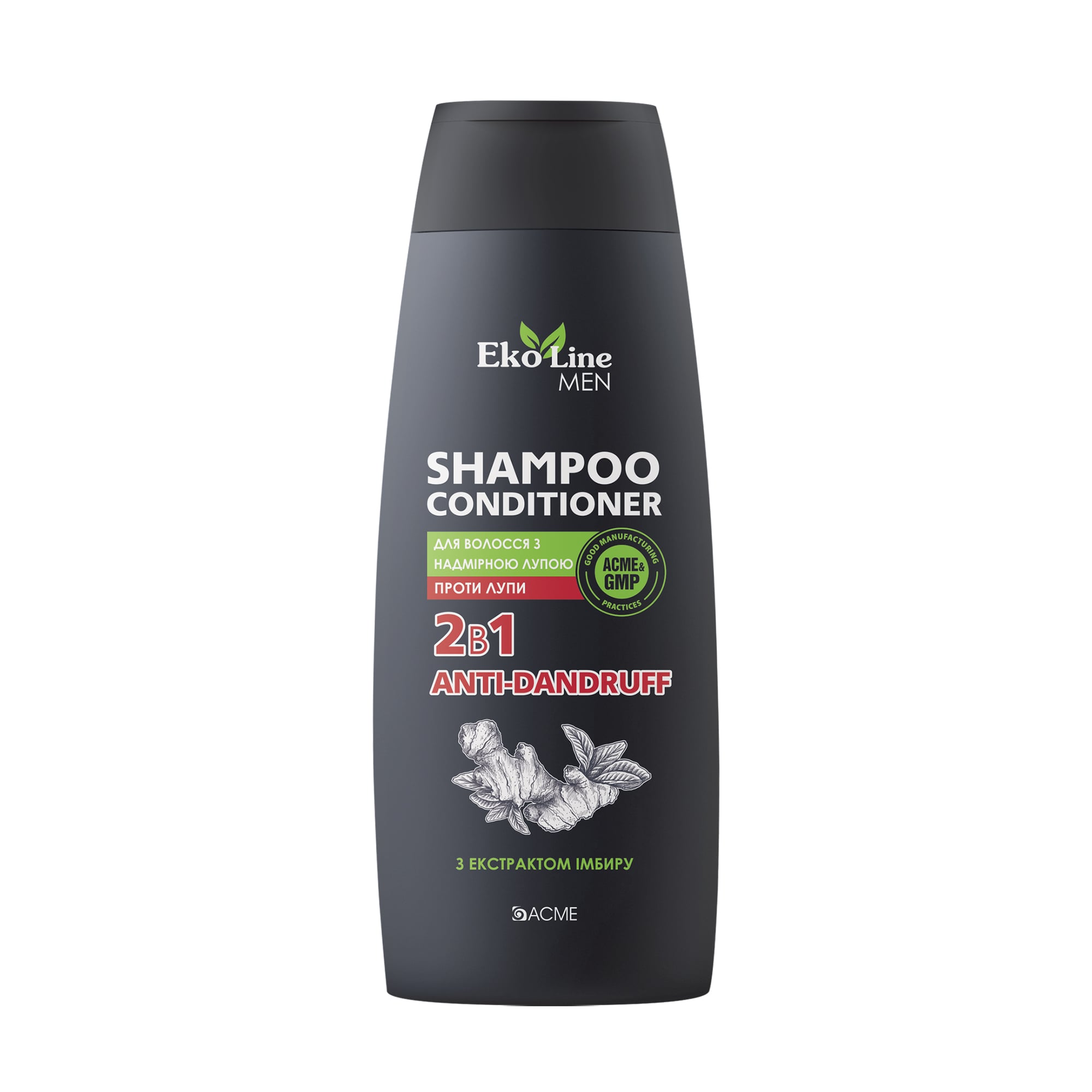 Чоловічий шампунь-кондиціонер 2 в 1 для волосся Acme EkoLine Men Anti-Dandruff проти лупи, з екстрактом імбиру, 400 мл